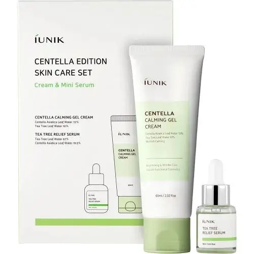 iUNIK Centella Edition Skin Care Set (Centella Calming Gel Cream 60 ml + Tea Tree Relief Serum 15 ml) - 1