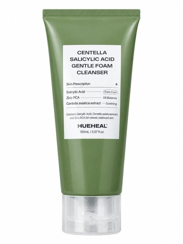 Hueheal, Centella Salicylic Acid Gentle Foam Cleanser, Spumă calmantă anti-acnee, 150 ml